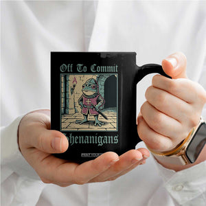 Funny Medieval Frog Knight Fantasy RPG Meme Coffee Mug Off To Commit Shenanigans TS02 Print Your Wear