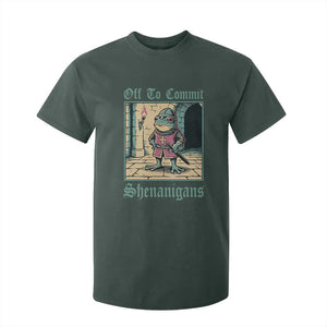 Funny Medieval Frog Knight Fantasy RPG Meme T Shirt For Kid Off To Commit Shenanigans TS02 Dark Forest Green Print Your Wear