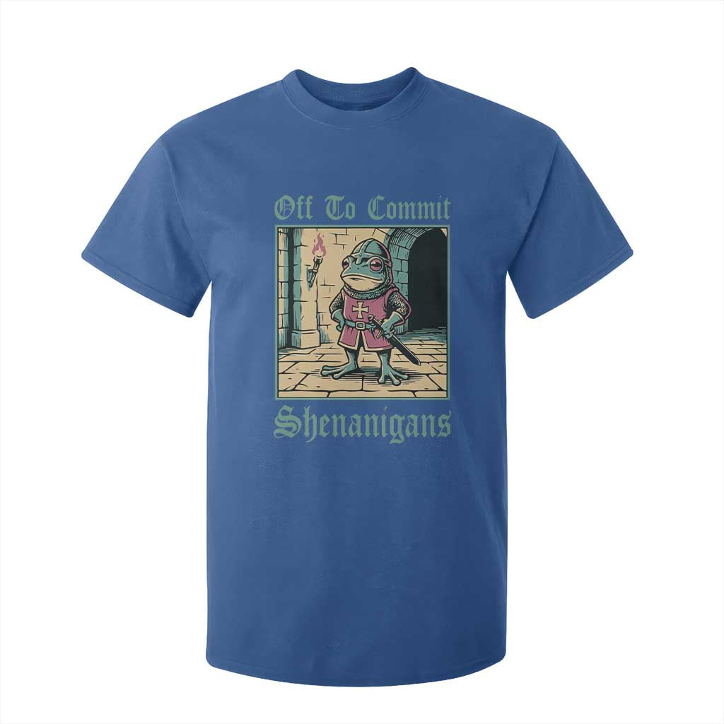 Funny Medieval Frog Knight Fantasy RPG Meme T Shirt For Kid Off To Commit Shenanigans TS02 Royal Blue Print Your Wear