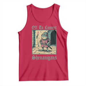 Funny Medieval Frog Knight Fantasy RPG Meme Tank Top Off To Commit Shenanigans TS02 Red Print Your Wear