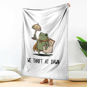 Funny Thrifting Frog Vintage Antique Hunter Throw Blanket We Thrift At Dawn Humor TS02 Print Your Wear