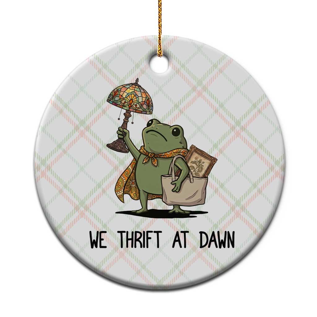 Funny Thrifting Frog Vintage Antique Hunter Ceramic Ornament We Thrift At Dawn Humor TS02 1pc Christmas Plaid Print Your Wear