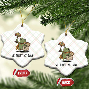 Funny Thrifting Frog Vintage Antique Hunter Ceramic Ornament We Thrift At Dawn Humor TS02 Print Your Wear