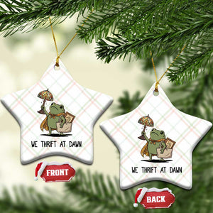 Funny Thrifting Frog Vintage Antique Hunter Ceramic Ornament We Thrift At Dawn Humor TS02 Print Your Wear