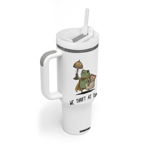Funny Thrifting Frog Vintage Antique Hunter Tumbler With Handle We Thrift At Dawn Humor TS02 Print Your Wear