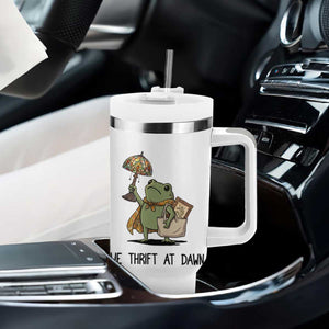 Funny Thrifting Frog Vintage Antique Hunter Tumbler With Handle We Thrift At Dawn Humor TS02 Print Your Wear