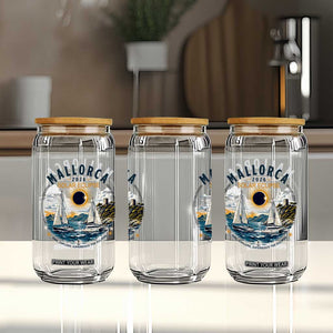 Mallorca Spain 2026 Total Solar Eclipse Glass Can Sailing Cruise Totality Sail Explore Experience Travel Souvenir TS02 Print Your Wear