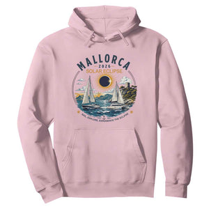 Mallorca Spain 2026 Total Solar Eclipse Hoodie Sailing Cruise Totality Sail Explore Experience Travel Souvenir TS02 Light Pink Print Your Wear