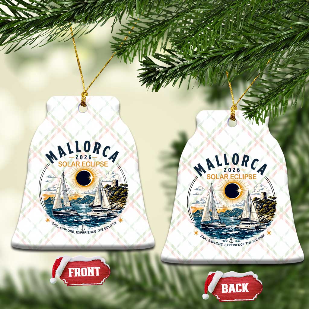 Mallorca Spain 2026 Total Solar Eclipse Ceramic Ornament Sailing Cruise Totality Sail Explore Experience Travel Souvenir TS02 Print Your Wear