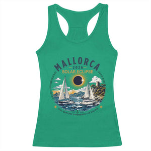 Mallorca Spain 2026 Total Solar Eclipse Racerback Tank Top Sailing Cruise Totality Sail Explore Experience Travel Souvenir TS02 Irish Green Print Your Wear
