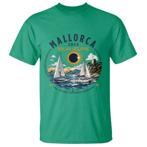 Mallorca Spain 2026 Total Solar Eclipse T Shirt Sailing Cruise Totality Sail Explore Experience Travel Souvenir TS02 Irish Green Print Your Wear