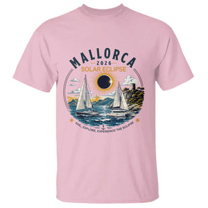 Mallorca Spain 2026 Total Solar Eclipse T Shirt Sailing Cruise Totality Sail Explore Experience Travel Souvenir TS02 Light Pink Print Your Wear
