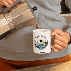 Mallorca Spain 2026 Total Solar Eclipse Coffee Mug Sailing Cruise Totality Sail Explore Experience Travel Souvenir TS02 Print Your Wear
