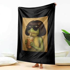 Funny Frog Bob Haircut Renaissance Painting Meme Throw Blanket TS02 Print Your Wear