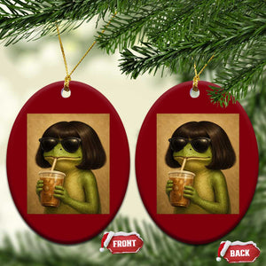 Funny Frog Bob Haircut Renaissance Painting Meme Ceramic Ornament TS02 Print Your Wear