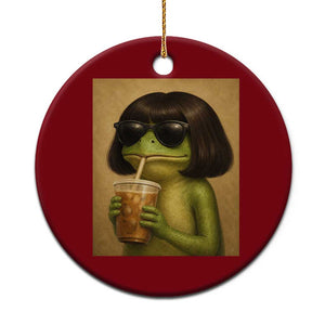 Funny Frog Bob Haircut Renaissance Painting Meme Ceramic Ornament TS02 1pc Red Print Your Wear