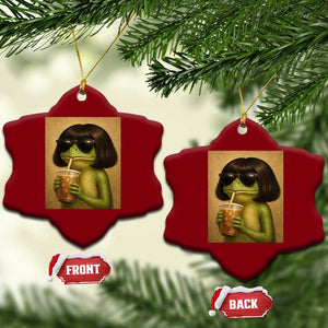 Funny Frog Bob Haircut Renaissance Painting Meme Ceramic Ornament TS02 Print Your Wear