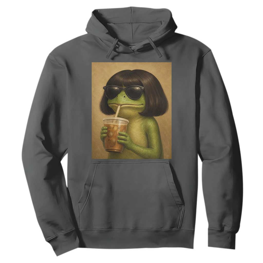 Funny Frog Bob Haircut Renaissance Painting Meme Hoodie TS02 Dark Heather Print Your Wear