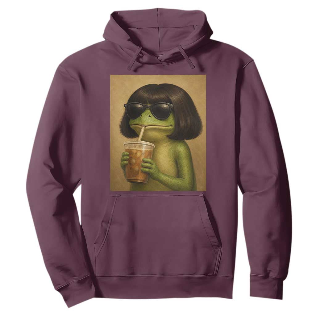 Funny Frog Bob Haircut Renaissance Painting Meme Hoodie TS02 Maroon Print Your Wear