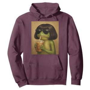 Funny Frog Bob Haircut Renaissance Painting Meme Hoodie TS02 Maroon Print Your Wear
