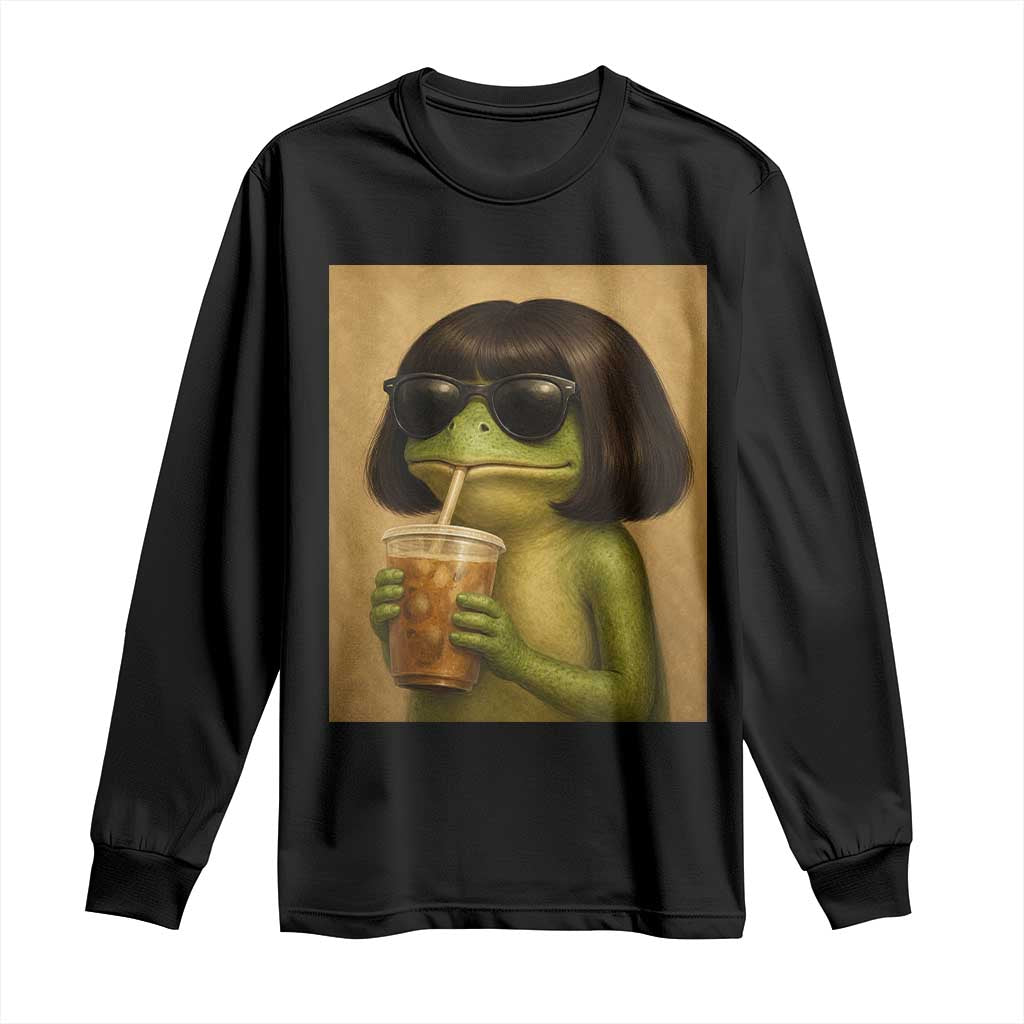 Funny Frog Bob Haircut Renaissance Painting Meme Long Sleeve Shirt TS02 Black Print Your Wear