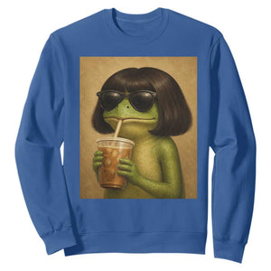 Funny Frog Bob Haircut Renaissance Painting Meme Sweatshirt TS02 Royal Blue Print Your Wear