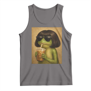 Funny Frog Bob Haircut Renaissance Painting Meme Tank Top TS02 Deep Heather Print Your Wear