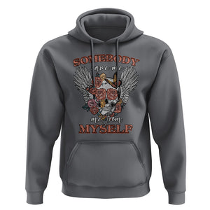 Western Skull Hoodie Somebody Save Me From Myself Country Music Western Retro TS02 Charcoal Printyourwear