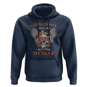 Western Skull Hoodie Somebody Save Me From Myself Country Music Western Retro TS02 Navy Printyourwear