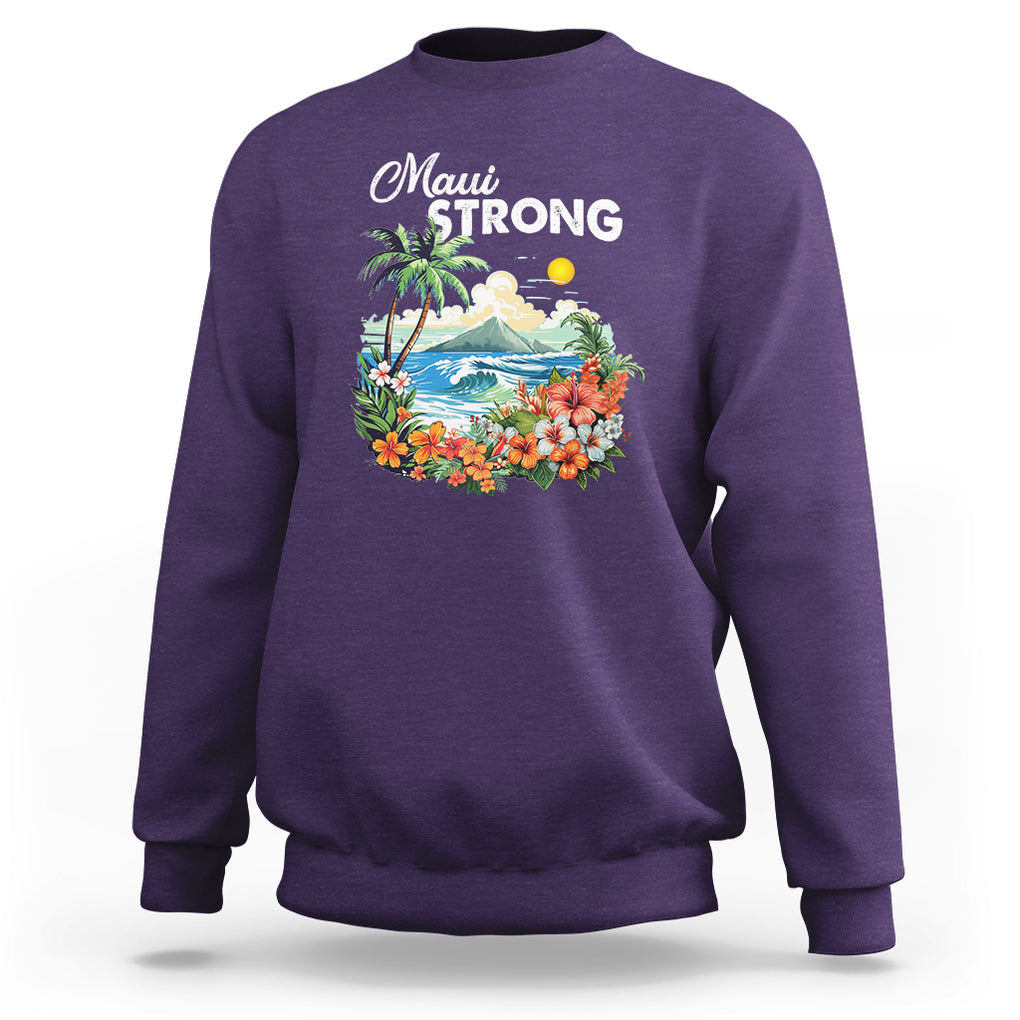 Maui Strong Hawaii Strong Pray For Maui Island Sweatshirt TS02 Purple Printyourwear
