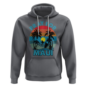 Pray For Maui Maui Strong Hawaii Strong Retro Hoodie TS02 Charcoal Printyourwear