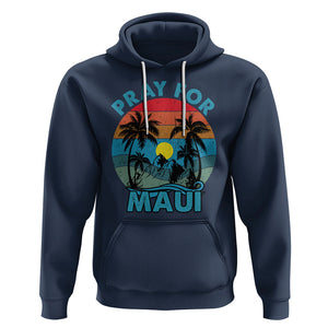 Pray For Maui Maui Strong Hawaii Strong Retro Hoodie TS02 Navy Printyourwear