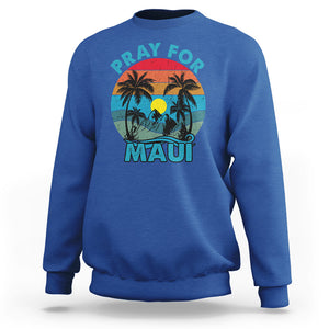 Pray For Maui Maui Strong Hawaii Strong Retro Sweatshirt TS02 Royal Blue Printyourwear