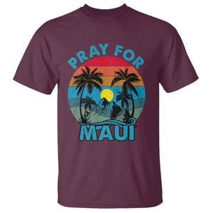 Pray For Maui Maui Strong Hawaii Strong Retro T Shirt TS02 Maroon Printyourwear