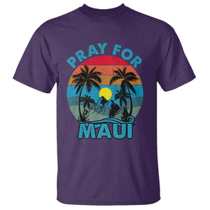 Pray For Maui Maui Strong Hawaii Strong Retro T Shirt TS02 Purple Printyourwear