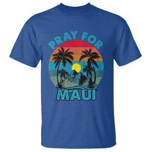 Pray For Maui Maui Strong Hawaii Strong Retro T Shirt TS02 Royal Blue Printyourwear