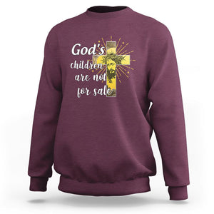 God's Children Sweatshirt Not For Sale End Human Trafficking TS02 Maroon Printyourwear