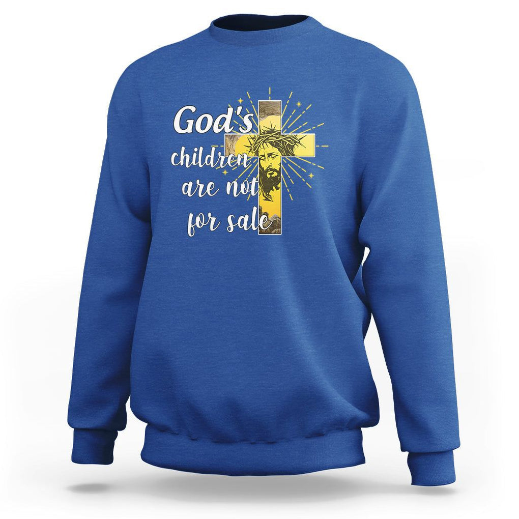 God's Children Sweatshirt Not For Sale End Human Trafficking TS02 Royal Blue Printyourwear