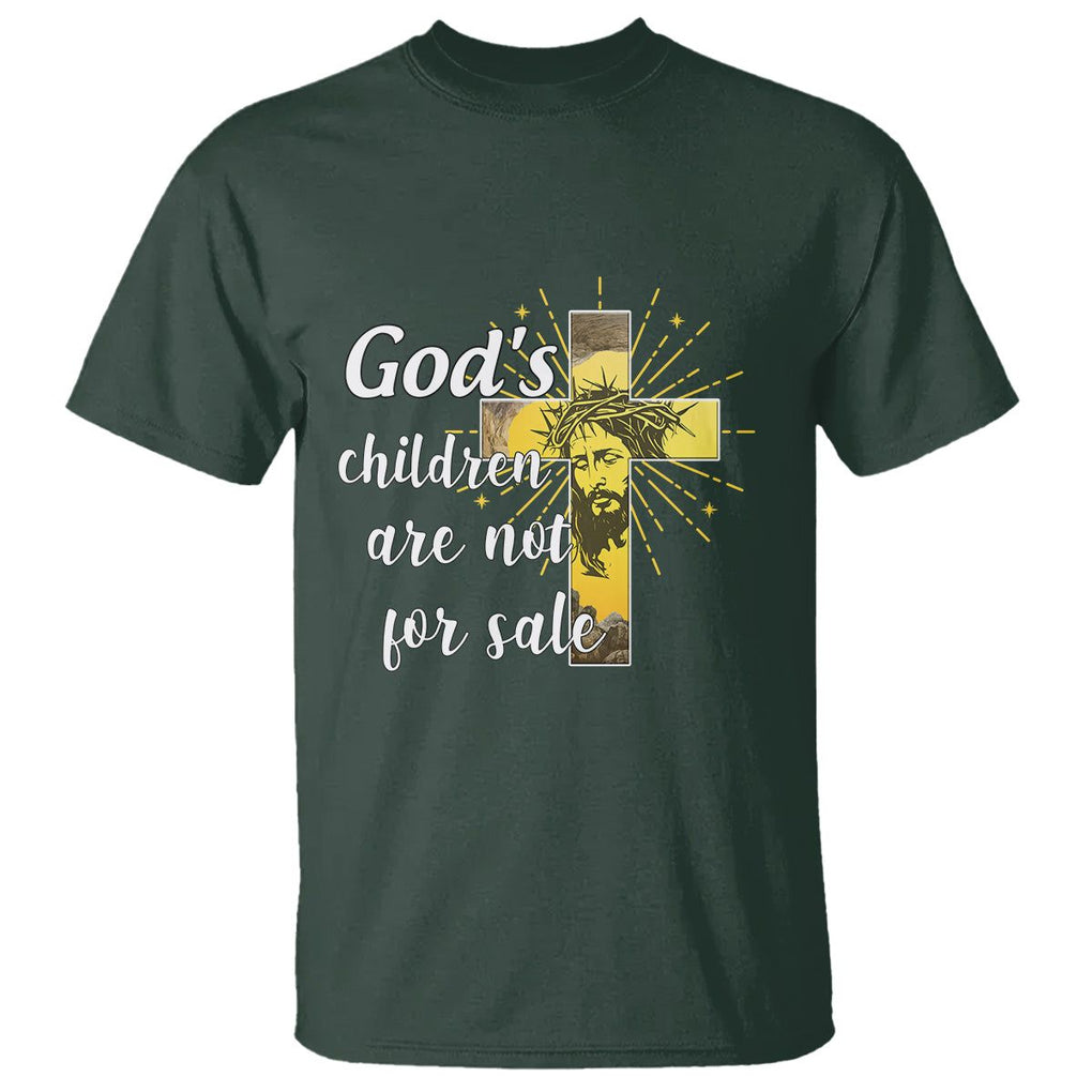 God's Children T Shirt Not For Sale End Human Trafficking TS02 Dark Forest Green Printyourwear