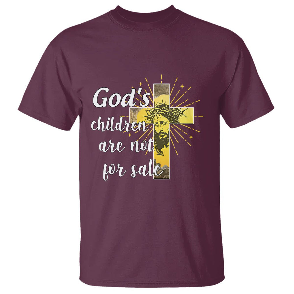 God's Children T Shirt Not For Sale End Human Trafficking TS02 Maroon Printyourwear
