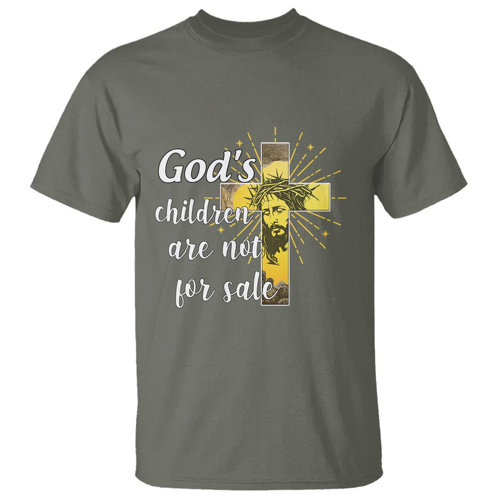 God's Children T Shirt Not For Sale End Human Trafficking TS02 Military Green Printyourwear