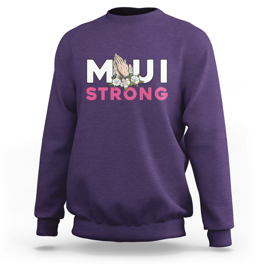 Maui Strong Sweatshirt Pray For Maui Hawaii Strong TS02 Purple Printyourwear