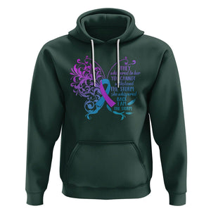 Suicide Prevention Awareness Hoodie She Whispered Back I Am The Storm Suicide Prevention Warrior TS02 Dark Forest Green Printyourwear