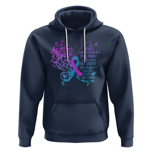 Suicide Prevention Awareness Hoodie She Whispered Back I Am The Storm Suicide Prevention Warrior TS02 Navy Printyourwear