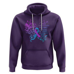 Suicide Prevention Awareness Hoodie She Whispered Back I Am The Storm Suicide Prevention Warrior TS02 Purple Printyourwear