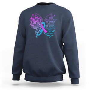 Suicide Prevention Awareness Sweatshirt She Whispered Back I Am The Storm Suicide Prevention Warrior TS02 Navy Printyourwear