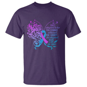 Suicide Prevention Awareness T Shirt She Whispered Back I Am The Storm Suicide Prevention Warrior TS02 Purple Printyourwear