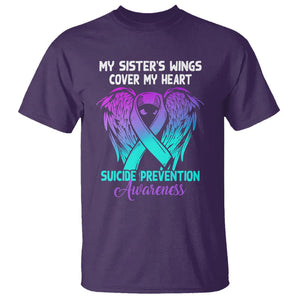 Suicide Prevention Awareness T Shirt Suicide Awareness Support My Sister's Wings Cover My Heart TS02 Purple Printyourwear