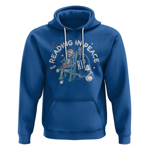 Reading Skeleton Hoodie RIP Reading In Peace Book Lover Spooky Vibe TS02 Royal Blue Printyourwear