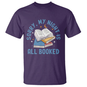 Reading T Shirt Sorry My Night Is All Booked Reader Book Lover TS02 Purple Printyourwear